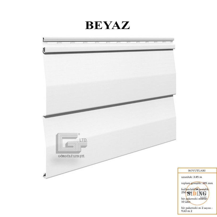 Beyaz siding paneli — ürün kartelası