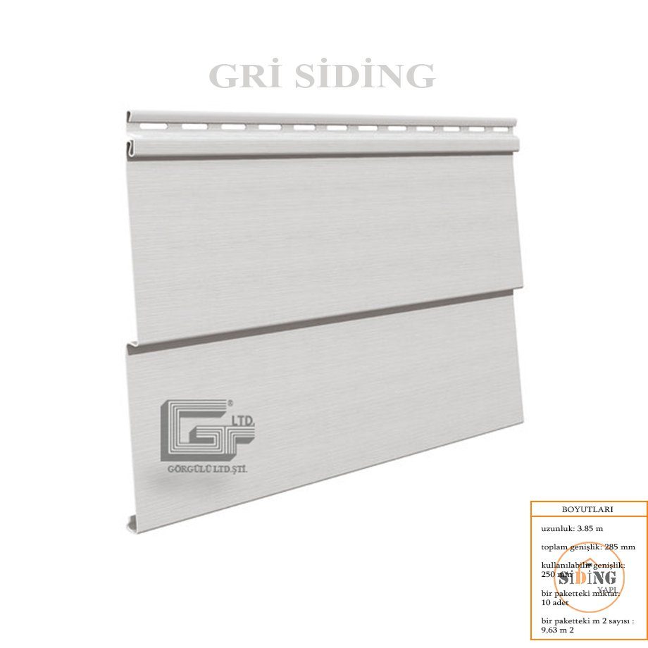 Gri siding paneli — ürün kartelası