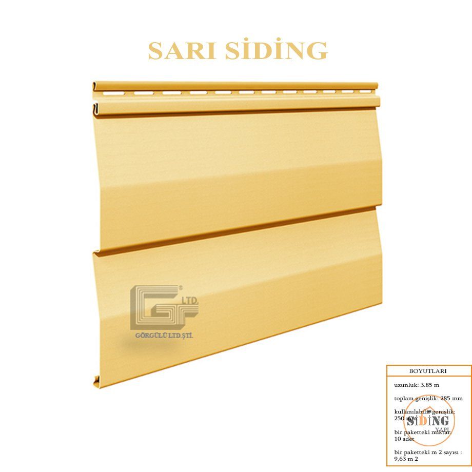 Sarı siding paneli — ürün kartelası