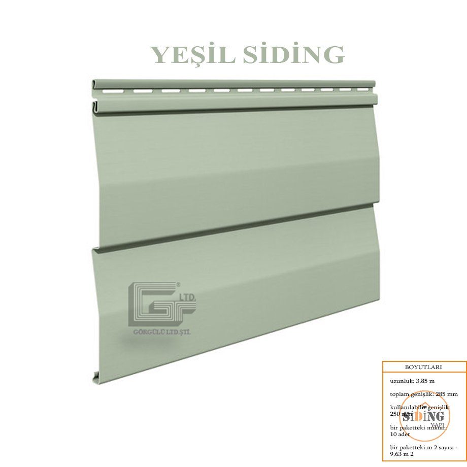 Yeşil siding paneli — ürün kartelası